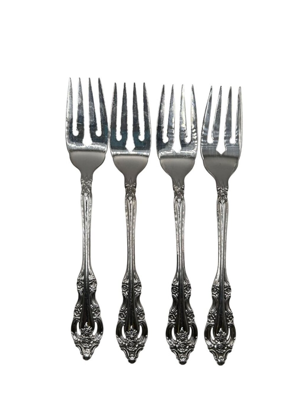 Oneida Silver Silverplate Artistry Salad Forks 1965 Set Of 4 Vintage Flatware